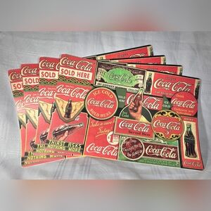 Coca-Cola Vintage Reversable Placemat Set in Red and Green